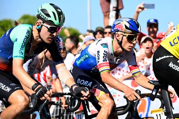 Tour de France 2026 Stage 2 BARCELONA, SPAIN - JULY 05 : Evenepoel Remco (BEL) of Red Bull BORA Hansgrohe in action during stage 2 of the 113rd edition of Tour de France an UCI World Tour 2.UWT cycling road race stage for Men Elite of 182 km with start in Tarragona and finish in Barcelona on July 5, 2026 in Barcelona, Spain, 05 07 2026 ( Motordriver Kurt Vandenborre - Barcelona Spain  Copyright: xTomasxSiskx