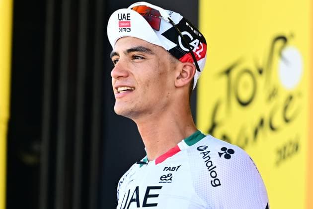 Tour de France 2026 Stage 2 BARCELONA, SPAIN - JULY 05 : Del Toro Isaac (MEX) of UAE Team Emirates XRG on the podium during stage 2 of the 113rd edition of Tour de France an UCI World Tour 2.UWT cycling road race stage for Men Elite of 182 km with start in Tarragona and finish in Barcelona on July 5, 2026 in Barcelona, Spain, 05 07 2026 ( Motordriver Kurt Vandenborre - Barcelona Spain  Copyright: xPeterxDexVoechtx