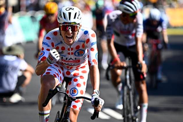 Tour de France 2026 Stage 2 BARCELONA, SPAIN - JULY 05 : Pogacar Tadej (SLO) of UAE Team Emirates XRG celebrating after the race during stage 2 of the 113rd edition of Tour de France an UCI World Tour 2.UWT cycling road race stage for Men Elite of 182 km with start in Tarragona and finish in Barcelona on July 5, 2026 in Barcelona, Spain, 05 07 2026 Barcelona Spain  Copyright: xJasperxJacobsx