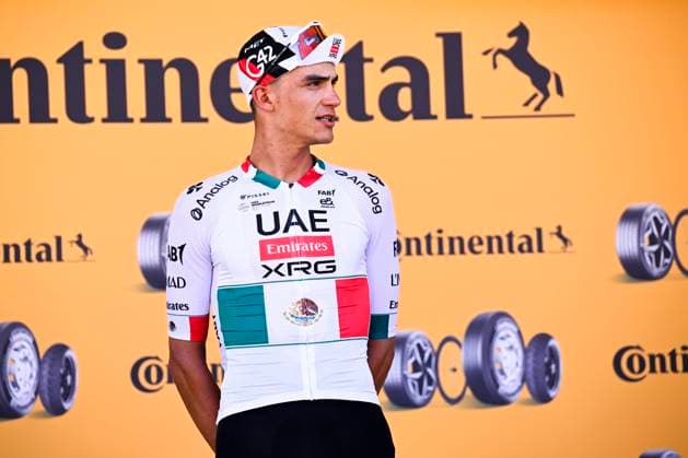 Tour de France 2026 Stage 2 BARCELONA, SPAIN - JULY 05 : Del Toro Isaac (MEX) of UAE Team Emirates XRG on the podium during stage 2 of the 113rd edition of Tour de France an UCI World Tour 2.UWT cycling road race stage for Men Elite of 182 km with start in Tarragona and finish in Barcelona on July 5, 2026 in Barcelona, Spain, 05 07 2026 Barcelona Spain  Copyright: xTomasxSiskx