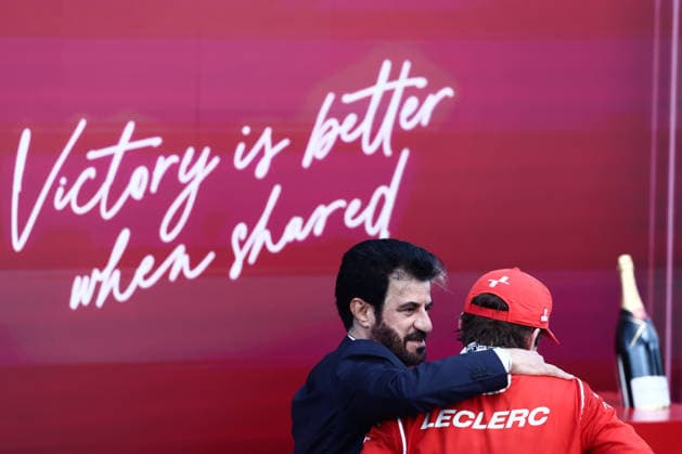 F1 British Grand Prix 2026 Mohammed Ben Sulayem and Charles Leclerc of Ferrari after the Formula 1 British Grand Prix at Silverstone Circuit in Northampton, Great Britain on July 5, 2026. Northampton United Kingdom  Copyright: xJakubxPorzyckix originalFilename:porzycki-f1britis260705_npe9a.jpg