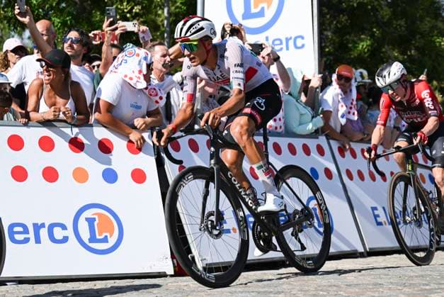 Tour de France 2026 Stage 2 BARCELONA, SPAIN - JULY 05 : Del Toro Isaac (MEX) of UAE Team Emirates XRG in action during stage 2 of the 113rd edition of Tour de France an UCI World Tour 2.UWT cycling road race stage for Men Elite of 182 km with start in Tarragona and finish in Barcelona on July 5, 2026 in Barcelona, Spain, 05 07 2026 ( Motordriver Kurt Vandenborre - Barcelona Spain  Copyright: xSzymonxGruchalskix