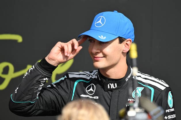 RECORD DATE NOT STATED 5th July 2026; Silverstone Circuit, Northamptonshire, England; FIA Formula 1 2026 British F1 Grand Prix; Race Day; George Russell of Mercedes after finishing second in the British Grand Prix SimonxWest