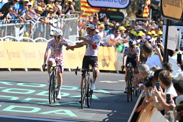 05-07-2026 Tour De France; Tappa 02 Tarragona - Barcelona; 2026, Uae Emirates - Xrg; Del Toro Romero, Isaac; Pogacar, Tadej; Barcelona Montjuic; 