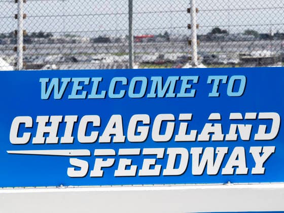JOLIET, IL - JULY 05: A Welcome to Chicagoland Speedway sign is pictured before the NASCAR, Motorsport, USA Cup Series eero 400 on July 5, 2026, at Chicagoland Speedway in Joliet, IL. (Photo by Joseph Weiser Icon Sportswire) AUTO: JUL 05 NASCAR Cup Series eero 400 EDITORIAL USE ONLY Icon260705008400