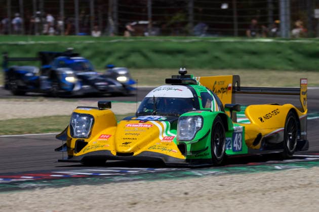 July 5, 2026, Imola, Bologna, Italy: INTER EUROPOL COMPETITION 43 (SMIECHOWSKI, DILLMANN, YELLOLY) on the outer curb at turn 6 during the 2026 ELMS 4 Hours of Imola at Enzo and Dino Ferrari circuit in Imola (Bologna, Italy), 4th round of European Le Mans Series 2026 season..Credit: ZUMA Press Motorsports 2026: ELMS 4 Hours Of Imola: RACE  - ZUMAr158 20260705_aap_r158_039 Copyright: xRiccardoxRighettix