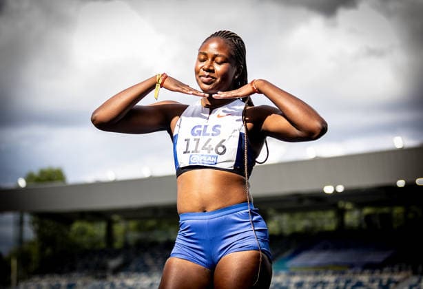 Deutsche Meisterschaften U23 U18; Bochum-Wattenscheid, 05.07.2026 Judith Bilepo Mokobe (USC Mainz) wird Deutsche Meisterin der Juniorinnen U23 im 200m-Sprint; Deutsche Meisterschaften U23 U18 am 05.07.2026 im Lohrheidestadion in Bochum-Wattenscheid (Nordrhein-Westfalen). *** German U23 and U18 Championships, Bochum and Wattenscheid, July 5, 2026: Judith Bilepo Mokobe of USC Mainz becomes the German U23 junior women’s champion in the 200-meter sprint at the German U23 and U18 Championships on July 5, 2026, at the Lohrheidestadion in Bochum-Wattenscheid, North Rhine-WestWestphalia Copyright: xBEAUTIFULxSPORTS R.xSchmittx