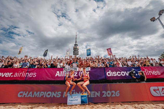 Beachvolleyball Frauen Allianz German Beach Tour 2026 Tourstop München 05.07.2026 v.l. Melanie Paul und Lea Kunst gewinnen das Turnier in München Berlin Funkhaus Beach Berlin Deutschland *** Women s Beach Volleyball: Allianz German Beach Tour 2026, Munich Stop, July 5, 2026; from left: Melanie Paul and Lea Kunst win the tournament in Munich; Berlin Funkhaus Beach, Berlin, Germany