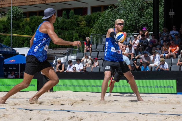 GSTAAD, SWITZERLAND - JULY 5: Trevor Crabb (Player No. 1, USA), Chase Budinger (Player No. 2, USA) during the Beach Pro Tour - Elite 16 at Gstaad on July 5, 2026 in Gstaad, Switzerland. Switzerland Copyright: xPeterxWeberx