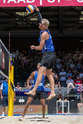 GSTAAD, SWITZERLAND - JULY 5: Chase Budinger (Player No. 2, USA) during the Beach Pro Tour - Elite 16 at Gstaad on July 5, 2026 in Gstaad, Switzerland. Switzerland Copyright: xPeterxWeberx