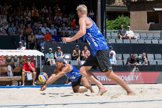 GSTAAD, SWITZERLAND - JULY 5: Trevor Crabb (Player No. 1, USA), Chase Budinger (Player No. 2, USA) during the Beach Pro Tour - Elite 16 at Gstaad on July 5, 2026 in Gstaad, Switzerland. Switzerland Copyright: xPeterxWeberx
