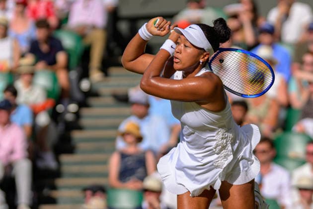 Day Seven: The Championships - Wimbledon 2026 LONDON, ENGLAND JULY 05 - Naomi Osaka of Japan during Ladies Single Fourth Round against Aryna Sabalenka of Belarus at The Wimbledon Lawn Tennis Championship at Wimbledon on July 05, 2026 in London, England. (Photo by Keeran Marquis)  Copyright: xKeeranxMarquis Fotoarena SPPx Sportspressphoto_SPR185181