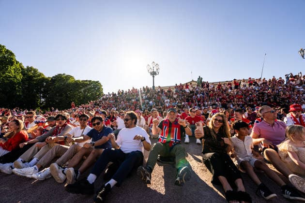 260705 Fans of Norway ahead of the FIFA World Cup, WM, Weltmeisterschaft, Fussball match between Brazil and Norway on July 5, 2026 in Oslo. Photo: Marius Nordnes BILDBYRAN COP 185 MX0003 fotboll football soccer fotball fifa world cup 2026 brazil - norway fans in oslo bbeng publik ro ror *** July 5, 2026: Norwegian fans ahead of the FIFA World Cup match between Brazil and Norway on July 5, 2026 in Oslo. Photo by Marius Nordnes, BILDBYRAN COP 185 MX0003. soccer, football, fotball, FIFA World Cup 2026, Brazil, Norway, fans in Oslo, BBENG, audience, noise, cheering  Copyright: MARIUSxNORDNES BB260705BB919