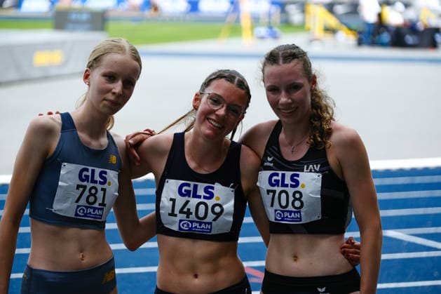 Deutsche Meisterschaften U23 U18; Bochum-Wattenscheid, 05.07.2026 Ida Terhorst (VfL Löningen, NI), Smilla Bauer (Erfurter LAC, TH), und Valerie Fehlandt (LAV Zeven, NI) die Gewinnerinnen der U18 800m der Frauen; Deutsche Meisterschaften U23 U18; Bochum-Wattenscheid, 05.07.2026 *** German U23 and U18 Championships, Bochum-Wattenscheid, July 5, 2026: Ida Terhorst (VfL Löningen, NI), Smilla Bauer (Erfurter LAC, TH) and Valerie Fehlandt (LAV Zeven, NI) are the winners of the women’s U18 800m at the German U23 and U18 Championships in Bochum-Wattenscheid, July 5, 2026 Copyright: xBEAUTIFULxSPORTS Piepenstockx