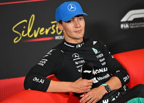 Formula 1, Post Race Press Conf, Silverstone, UK, 05 July, 2026. 05 July 2026. Post Race Drivers press conference, PK, Pressekonferenz with 1st Charles Leclerc, Ferrari, 2nd, George Russell, Mercedes, 3rd Lewis Hamilton, Ferrari at the Formula 1 Pirelli British Grand Prix at Silverstone, Northamptonshire, UK., Credit:Lee Floyd Lee Floyd - B3214 Avalon UK, Northamptonshire, London, Silverstone  Copyright: xLeexFloydx xLeexFloydx-xB3214x xAvalonx 1114635459