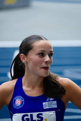 Deutsche Meisterschaften U23 U18; Bochum-Wattenscheid, 05.07.2026 Hannah Odendahl (Sportclub Krefeld 1905, NO) nach ihrem Sieg über die 800m; Deutsche Meisterschaften U23 U18; Bochum-Wattenscheid, 05.07.2026 *** German U23 and U18 Championships, Bochum-Wattenscheid, July 5, 2026; Hannah Odendahl, Sportclub Krefeld 1905, NO after her victory in the 800m at the German U23 and U18 Championships in Bochum-Wattenscheid, July 5, 2026 Copyright: xBEAUTIFULxSPORTS Piepenstockx
