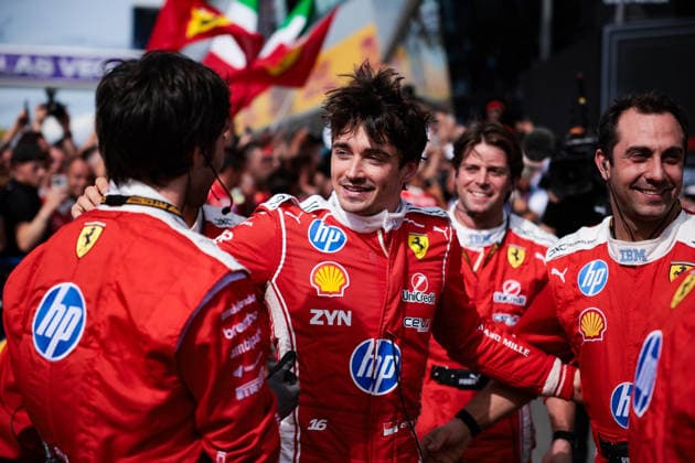 F1 - BRITISH GRAND PRIX 2026 LECLERC Charles (mco), Scuderia Ferrari SF-26, portrait celebration during the Formula 1 British Grand Prix 2026, 9th round of the 2026 Formula One World Championship, WM, Weltmeisterschaft from July 3 to 5, 2026 on the Silverstone Circuit, in Silverstone, United Kingdom - SilverstoneUnited Kingdom  Copyright: xEricxAlonsox