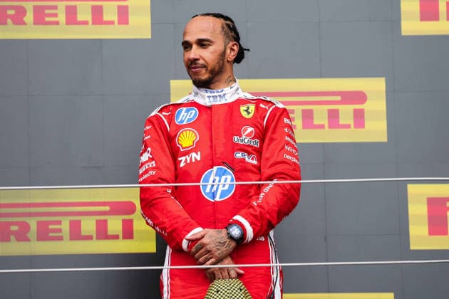 F1 - BRITISH GRAND PRIX 2026 HAMILTON Lewis (gbr), Scuderia Ferrari SF-26, portrait podium during the Formula 1 British Grand Prix 2026, 9th round of the 2026 Formula One World Championship, WM, Weltmeisterschaft from July 3 to 5, 2026 on the Silverstone Circuit, in Silverstone, United Kingdom - SilverstoneUnited Kingdom  Copyright: xEricxAlonsox