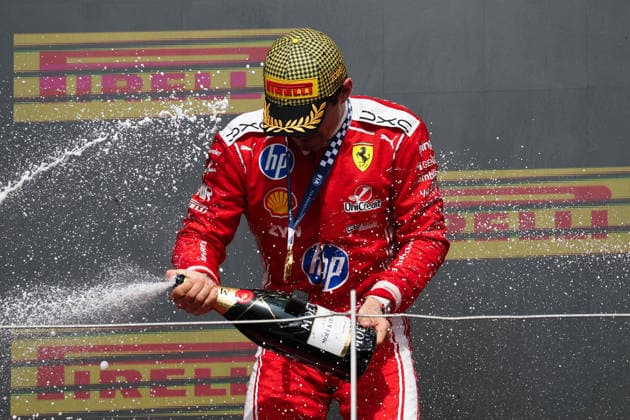 F1 - BRITISH GRAND PRIX 2026 LECLERC Charles (mco), Scuderia Ferrari SF-26, portrait podium during the Formula 1 British Grand Prix 2026, 9th round of the 2026 Formula One World Championship, WM, Weltmeisterschaft from July 3 to 5, 2026 on the Silverstone Circuit, in Silverstone, United Kingdom - SilverstoneUnited Kingdom  Copyright: xEricxAlonsox