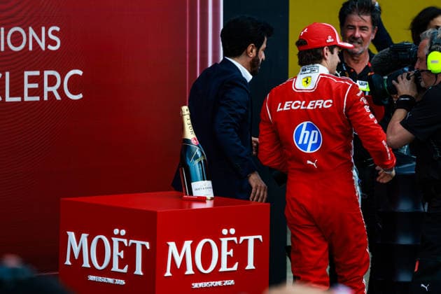 F1 - BRITISH GRAND PRIX 2026 MOET CHANDON CHAMPAGNE LECLERC Charles (mco), Scuderia Ferrari SF-26, portrait during the Formula 1 British Grand Prix 2026, 9th round of the 2026 Formula One World Championship, WM, Weltmeisterschaft from July 3 to 5, 2026 on the Silverstone Circuit, in Silverstone, United Kingdom - SilverstoneUnited Kingdom  Copyright: xFLORENTxGOODENx
