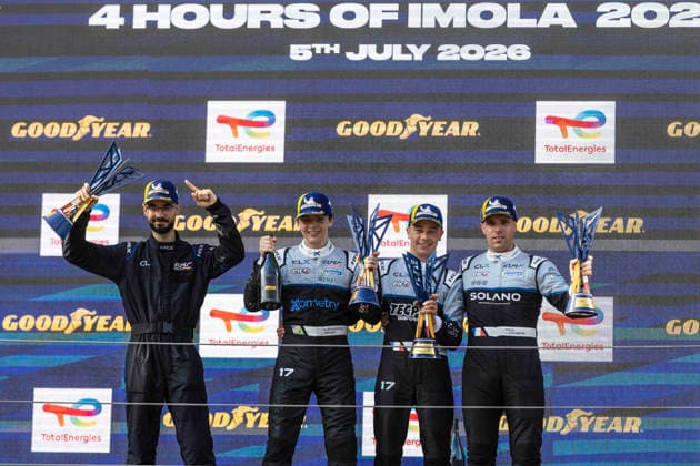 AUTOMOBILE : ELMS - 4 heures de Imola - 05 07 2026 17 CLX Motorsport (SUI) Ligier JS P325 Toyota (LMP3) driven by Alexander Paul Lanchere (FRA) Alexander Jacoby (BRA) Louis Iglesias (FRA) winners of the LMP3 class of the 4 Hours of Imola, the third round of the European Le Mans Series at the Circuit Enzo e Dino Ferrari, on 5 July 2026, In Imola, Italy (ITA). ENZO E DINO FERRARI CIRCUITItaly  Copyright: xMPSxAGENCYx