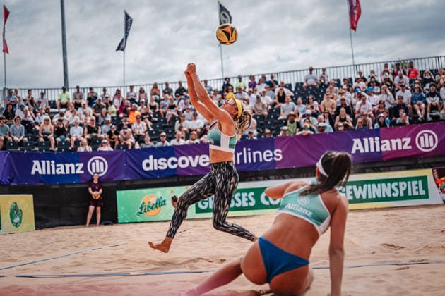 Beachvolleyball Frauen Allianz German Beach Tour 2026 Tourstop München 05.07.2026 Chenoa Christ spielt den Ball München Zentraler Hochschulsport: Beach- Bayern Deutschland *** Women s Beach Volleyball: Allianz German Beach Tour 2026, Munich Stop, July 5, 2026; Chenoa Christ hits the ball; Munich Central University Sports; Beach; Bavaria; Germany