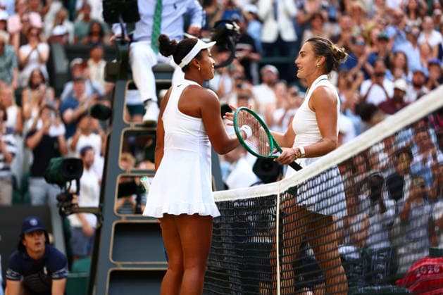 Naomi Osaka celebrates victory in her fourth round match against Aryna Sabalenka Wimbledon Tennis Championships, Day 7, The All England Lawn Tennis and Croquet Club, London, UK - 05 Jul 2026London The All England Lawn Tennis and United Kingdom  Copyright: xJamesxMarsh Shutterstockx 16976811gp