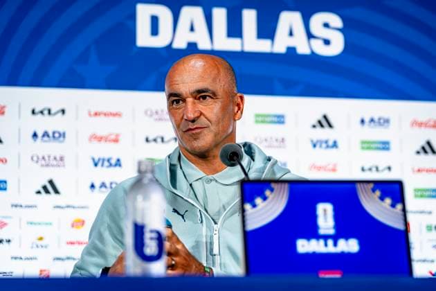 DALLAS - Head coach Roberto Martinez of the Portuguese national team, Nationalteam during the 2026 World Cup, Portugal MD-1 press conference, PK, Pressekonferenz at AT&T Stadium on July 5, 2026 in Dallas, United States. (Photo by Stefan Koops EYE4IMAGES DeFodi Images) - *** DALLAS: Head coach Roberto Martinez of the Portuguese national team during the 2026 World Cup, Portugal Match Day 1 press conference at AT&T Stadium on July 5, 2026, in Dallas, United States. Photo by Stefan Koops, EYE4IMAGES, DeFodi Images