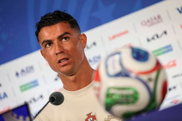 FIFA World Cup, WM, Weltmeisterschaft, Fussball 2026 - Portugal press conference, PK, Pressekonferenz Portugal s national soccer player Cristiano Ronaldo attends a press conference at Dallas Stadium for the FIFA World Cup 2026, Dallas, Texas, USA, 05 July 2026. DALLAS Toronto United States  Copyright: xMIGUELxA.xLOPESx
