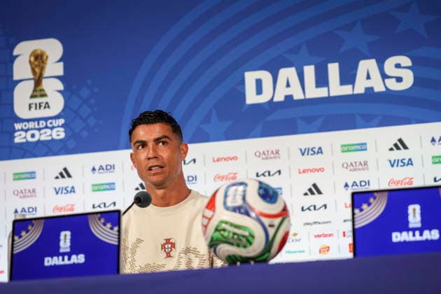 FIFA World Cup, WM, Weltmeisterschaft, Fussball 2026 - Portugal press conference, PK, Pressekonferenz Portugal s national soccer player Cristiano Ronaldo attends a press conference at Dallas Stadium for the FIFA World Cup 2026, Dallas, Texas, USA, 05 July 2026. DALLAS Toronto United States  Copyright: xMIGUELxA.xLOPESx