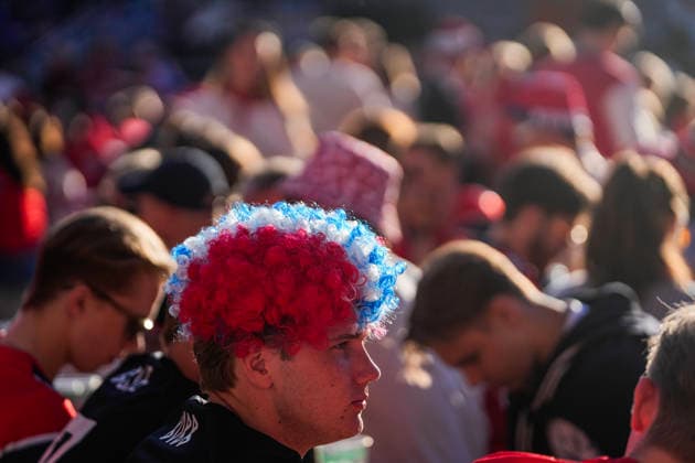 World Cup 2026: Brazil - Norway Oslo 20260705. Audience before the start of the match between Brazil and Norway which will be shown on a big screen at Ullevaal Stadium in Oslo on Sunday evening. Photo: Javad Parsa NTB Oslo Norway EDITORIAL USE ONLY. RESTRICTED USE FOR BETTING COMPANIES Ref:_SPO6fBcZiDnjAQ.jpg *** 2026 World Cup Brazil Norway Oslo 20260705 The crowd before the start of the match between Brazil and Norway, which will be shown on a big screen at Ullevaal Stadium in Oslo on Sunday evening. Photo: Javad Parsa, NTB, Oslo, Norway. EDITORIAL USE ONLY. RESTRICTED USE FOR BETTING. COMPANIES  Copyright: xJavadxParsax xNTBx