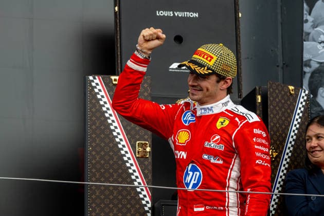 SILVERSTONE, UNITED KINGDOM: Charles Leclerc, racing for the Ferrari team during the 2026 Formula 1 British Grand Prix at the Silverstone Circuit in Silverstone, United Kingdom