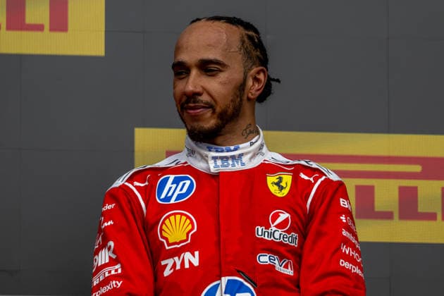 SILVERSTONE, UNITED KINGDOM: Lewis Hamilton, racing for the Ferrari team during the 2026 Formula 1 British Grand Prix at the Silverstone Circuit in Silverstone, United Kingdom