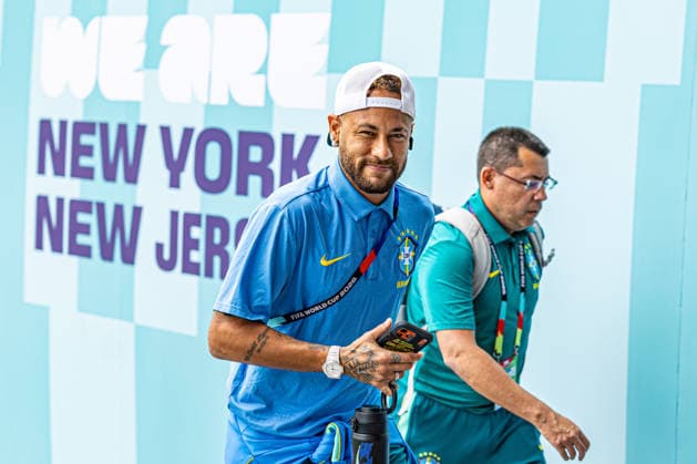 Brazil vs. Norway NOVA JERSEY, NJ - 05.07.2026: BRAZIL VS. NORWAY - Neymar arrives at MetLife Stadium before the match between Brazil and Norway, valid for the round of 16 of the 2026 FIFA World Cup, WM, Weltmeisterschaft, Fussball held in East Rutherford, New Jersey, United States, this Sunday (5). (Photo: Danilo Fernandes Fotoarena) x2979814x  DaniloxFernandes