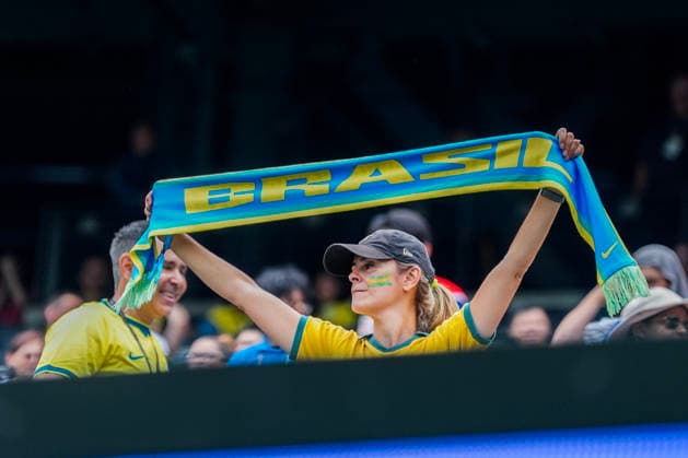 World Cup 2026: Brazil - Norway East Rutherford, New Jersey , USA 20260705. Brazilian supporter before the round of 16 match between Brazil and Norway during the 2026 World Cup at the New Jersey stadium. Photo: Terje Pedersen NTB East Rutherford, New Jersey United States EDITORIAL USE ONLY. RESTRICTED USE FOR BETTING COMPANIES Ref:_SPOFT2MxZ9xvnE.jpg *** 2026 World Cup: Brazil vs. Norway, East Rutherford, New Jersey, USA 20260705 A Brazilian fan before the Round of 16 match between Brazil and Norway during the 2026 World Cup at the New Jersey stadium. Photo: Terje Pedersen, NTB. East Rutherford, New Jersey, United States. EDITORIAL USE ONLY. RESTRICTED USE FOR BETTING COMPANIES.  Copyright: xTerjexPedersenx xNTBx
