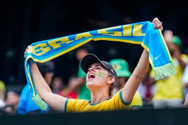 World Cup 2026: Brazil - Norway East Rutherford, New Jersey , USA 20260705. Brazilian supporter before the round of 16 match between Brazil and Norway during the 2026 World Cup at the New Jersey stadium. Photo: Terje Pedersen NTB East Rutherford, New Jersey United States EDITORIAL USE ONLY. RESTRICTED USE FOR BETTING COMPANIES Ref:_SPOsSZIA8jAEY4.jpg *** 2026 World Cup: Brazil vs. Norway, East Rutherford, New Jersey, USA 20260705 A Brazilian fan before the Round of 16 match between Brazil and Norway during the 2026 World Cup at the New Jersey stadium. Photo: Terje Pedersen, NTB. East Rutherford, New Jersey, United States. EDITORIAL USE ONLY. RESTRICTED USE FOR BETTING COMPANIES.  Copyright: xTerjexPedersenx xNTBx