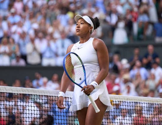 2026 Wimbledon, July 05, Day 7 LONDON, - JULY 5: Naomi Osaka of Japan at the net after winning on Centre court against Aryna Sabalenka in the fourth round during the 2026 Wimbledon, July 05, Day 7 at The all England club, Wimbledon on July 5, 2026 in London,GBR. London The all England club, Wimbledon GBR Copyright: xPeterxvanxdenxBerg ISIxPhotosx 9462
