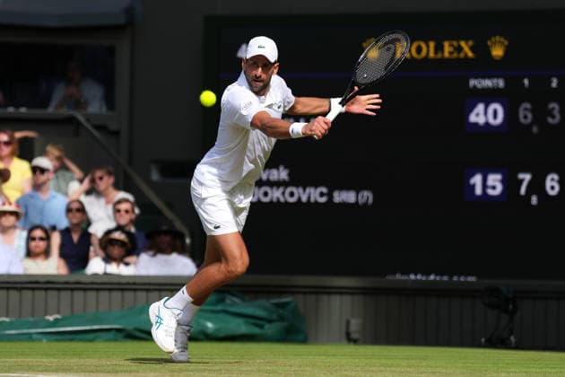 2026-07-05 The Championships - Wimbledon 2026 - Day Seven LONDON, UNITED KINGDOM - JULY 5: Novak Djokovic of Serbia during Day Seven of the The Championships - Wimbledon 2026 at All England Lawn Tennis and Croquet Club on July 5, 2026 in London, England. (Photo by Marleen Fouchier BSR Agency) London United Kingdom Content not available for redistribution in The Netherlands directly or indirectly through any third parties. Copyright: xBSRxAgencyx