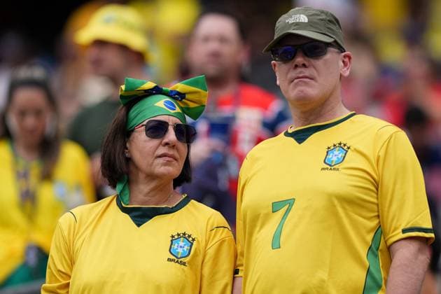 Brazil fans in the stands Brazil v Norway, 2026 FIFA World Cup, WM, Weltmeisterschaft, Fussball Round of 16, Football, New York New Jersey Stadium, East Rutherford, New Jersey, USA - 05 Jul 2026East Rutherford New York New Jersey Stadium New Jersey (NJ) United States of America  Copyright: xMichaelxZemanek Shutterstockx 16975597g