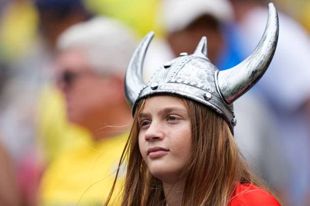 Norway fan in the stands Brazil v Norway, 2026 FIFA World Cup, WM, Weltmeisterschaft, Fussball Round of 16, Football, New York New Jersey Stadium, East Rutherford, New Jersey, USA - 05 Jul 2026East Rutherford New York New Jersey Stadium New Jersey (NJ) United States of America  Copyright: xMichaelxZemanek Shutterstockx 16975597b