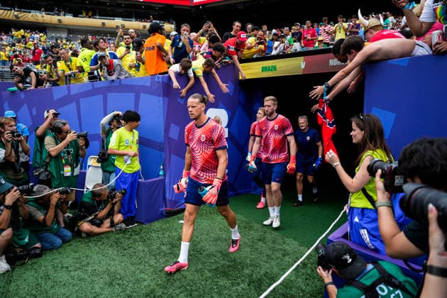 World Cup 2026: Brazil - Norway East Rutherford, New Jersey , USA 20260705. Norway s goalkeeper orjan Haskjold Nyland before the round of 16 match between Brazil and Norway during the 2026 FIFA World Cup, WM, Weltmeisterschaft, Fussball at the New Jersey Stadium. Photo: Fredrik Varfjell NTB East Rutherford, New Jersey United States EDITORIAL USE ONLY. RESTRICTED USE FOR BETTING COMPANIES Ref:_SPOtGjqy9kUNGA.jpg *** 2026 World Cup: Brazil vs. Norway, East Rutherford, New Jersey, USA 20260705 Norway’s goalkeeper Orjan Haskjold Nyland before the Round of 16 match between Brazil and Norway during the 2026 FIFA World Cup at New Jersey Stadium. Photo: Fredrik Varfjell, NTB, East Rutherford, New Jersey, United States. EDITORIAL USE ONLY. RESTRICTED USE FOR BETTING COMPANIES.  Copyright: xFredrikxVarfjellx xNTBx