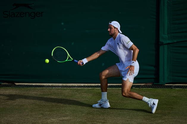 July 5, 2026, London, London, Great Britain: Jan-Lennard Struff of Germany returns with forehand during The Championships Wimbledon , 5.7.2026 in London (All England Lawn Tennis and Croquet Club), Great Britain Tennis 2026: Grand Slam: The Championships Wimbledon: 7th Day: 4th Round: STRUFF Vs HURKACZ  - ZUMAs343 20260705_zsp_s343_166 Copyright: xMathiasxSchulzx