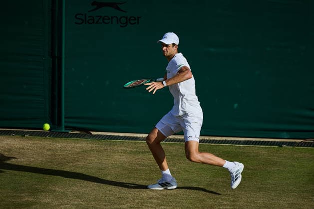 July 5, 2026, London, London, Great Britain: Hubert Hurkacz of Poland returns with forehand during The Championships Wimbledon , 5.7.2026 in London (All England Lawn Tennis and Croquet Club), Great Britain Tennis 2026: Grand Slam: The Championships Wimbledon: 7th Day: 4th Round: STRUFF Vs HURKACZ  - ZUMAs343 20260705_zsp_s343_168 Copyright: xMathiasxSchulzx
