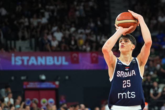 United States v Serbia - FIBA U17, U 17 Basketball World Cup ISTANBUL, TURKIYE - JULY 5: Nikola Kusturica (25) of US in action during the FIBA Under-17 Basketball World Cup final game between US and Serbia at the Basketball Development Center in Istanbul, Turkiye, on July 5, 2026. Esra Bilgin Anadolu Istanbul Turkey. Editorial use only. Please get in touch for any other usage.  Copyright: x2026xAnadoluxEsraxBilginx