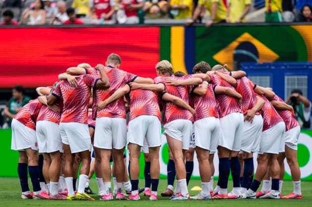 World Cup 2026: Brazil - Norway East Rutherford, New Jersey , USA 20260705. Norway s players before the round of 16 match between Brazil and Norway during the 2026 FIFA World Cup, WM, Weltmeisterschaft, Fussball at the New Jersey Stadium. Photo: Fredrik Varfjell NTB East Rutherford, New Jersey United States EDITORIAL USE ONLY. RESTRICTED USE FOR BETTING COMPANIES Ref:_SPOYIpEhDLHFNY.jpg *** 2026 World Cup: Brazil vs. Norway, East Rutherford, New Jersey, USA 20260705 Norway s players before the Round of 16 match between Brazil and Norway during the 2026 FIFA World Cup at New Jersey Stadium. Photo: Fredrik Varfjell, NTB. East Rutherford, New Jersey, United States. EDITORIAL USE ONLY. RESTRICTED USE FOR BETTING COMPANIES.  Copyright: xFredrikxVarfjellx xNTBx
