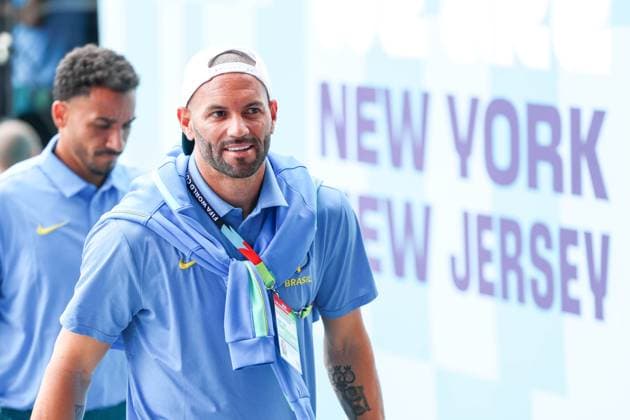 RECORD DATE NOT STATED FIFA World Cup, WM, Weltmeisterschaft, Fussball 2026 - Round of 16 - Brazil v Norway Weverton goalkeeper of Brazil arrives for the match against Norway to the Round of 16 at the FIFA World Cup, at New York New Jersey Stadium, in East Rutherford, United States, on Sunday, July 05, 2026.(Foto: William Volcov Brazil Photo Press IMAGO) Sports East Rutherford NJ United States Copyright: xWILLIAMxVOLCOVx