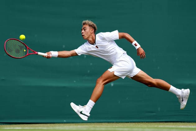 2026-07-05 The Championships - Wimbledon 2026 - Day Seven LONDON, UNITED KINGDOM - JULY 5: Jordan Lee of United States during Day Seven of the The Championships - Wimbledon 2026 at All England Lawn Tennis and Croquet Club on July 5, 2026 in London, England. (Photo by Marleen Fouchier BSR Agency) London United Kingdom Content not available for redistribution in The Netherlands directly or indirectly through any third parties. Copyright: xBSRxAgencyx