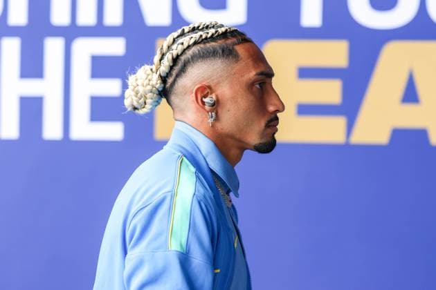 RECORD DATE NOT STATED FIFA World Cup, WM, Weltmeisterschaft, Fussball 2026 - Round of 16 - Brazil v Norway Raphinha player of Brazil arrives for the match against Norway to the Round of 16 at the FIFA World Cup, at New York New Jersey Stadium, in East Rutherford, United States, on Sunday, July 05, 2026.(Foto: William Volcov Brazil Photo Press IMAGO) Sports East Rutherford NJ United States Copyright: xWILLIAMxVOLCOVx