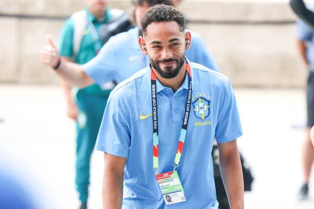 RECORD DATE NOT STATED FIFA World Cup, WM, Weltmeisterschaft, Fussball 2026 - Round of 16 - Brazil v Norway Matheus Cunha player of Brazil arrives for the match against Norway to the Round of 16 at the FIFA World Cup, at New York New Jersey Stadium, in East Rutherford, United States, on Sunday, July 05, 2026.(Foto: William Volcov Brazil Photo Press IMAGO) Sports East Rutherford NJ United States Copyright: xWILLIAMxVOLCOVx
