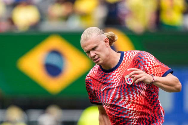 World Cup 2026: Brazil - Norway East Rutherford, New Jersey , USA 20260705. Norway s Erling Braut Haaland warms up before the round of 16 match between Brazil and Norway during the 2026 FIFA World Cup, WM, Weltmeisterschaft, Fussball at the New Jersey Stadium. Photo: Fredrik Varfjell NTB East Rutherford, New Jersey United States EDITORIAL USE ONLY. RESTRICTED USE FOR BETTING COMPANIES Ref:_SPOp9H8BnQvpGE.jpg *** 2026 World Cup: Brazil vs. Norway, East Rutherford, New Jersey, USA 20260705 Norway’s Erling Braut Haaland warms up before the Round of 16 match between Brazil and Norway during the 2026 FIFA World Cup at New Jersey Stadium. Photo: Fredrik Varfjell, NTB. East Rutherford, New Jersey, United States. EDITORIAL USE ONLY. RESTRICTED USE FOR BETTING COMPANIES  Copyright: xFredrikxVarfjellx xNTBx
